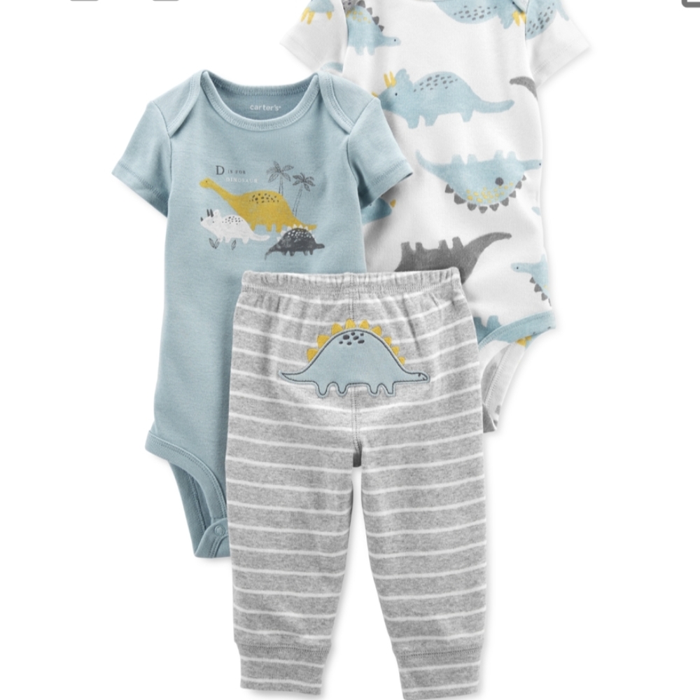 3 piece dinosaur set- pants and two bodysuits